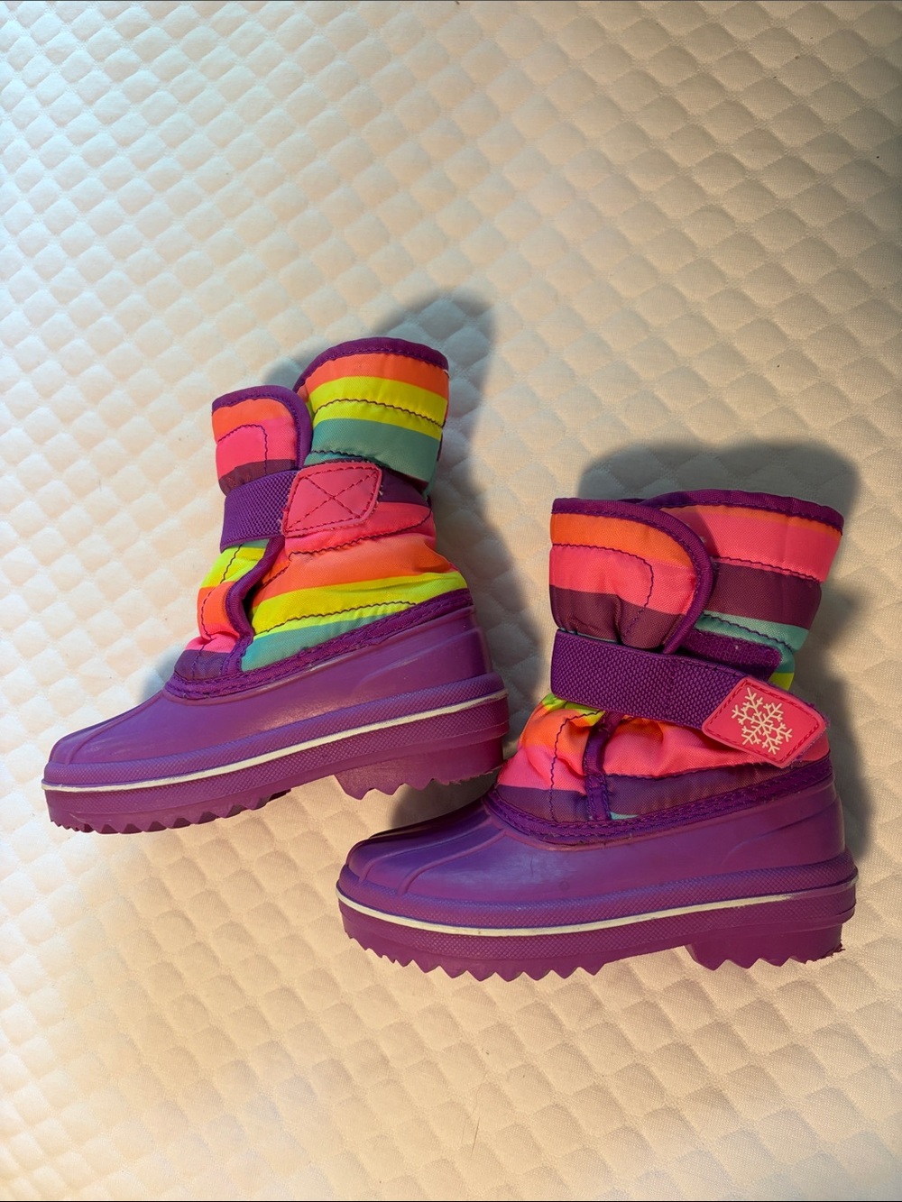 The Children's Place Rainbow Striped Purple Kids Snow Boots Toddler Girls 8T